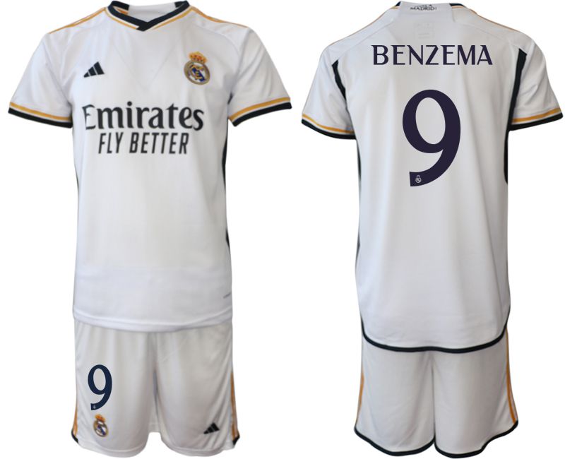 Men 2023-2024 Club Real Madrid home white #9 Soccer Jerseys